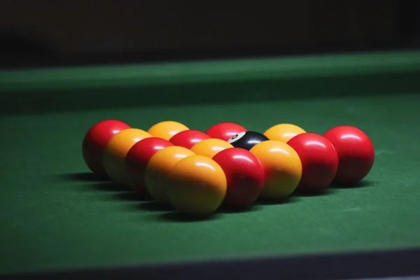 snooker balls close up